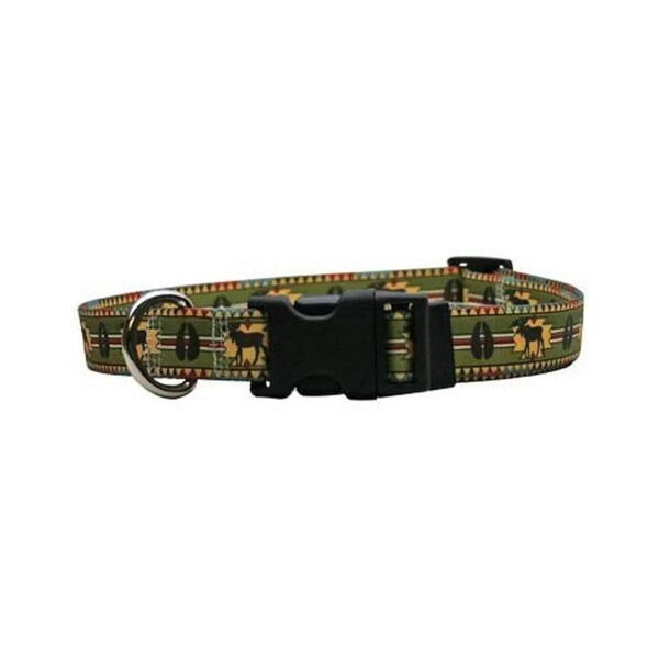 Unique Green Polyester Dog Collar with Snap Closure for Large Dogs 18 to 28 Inches Long