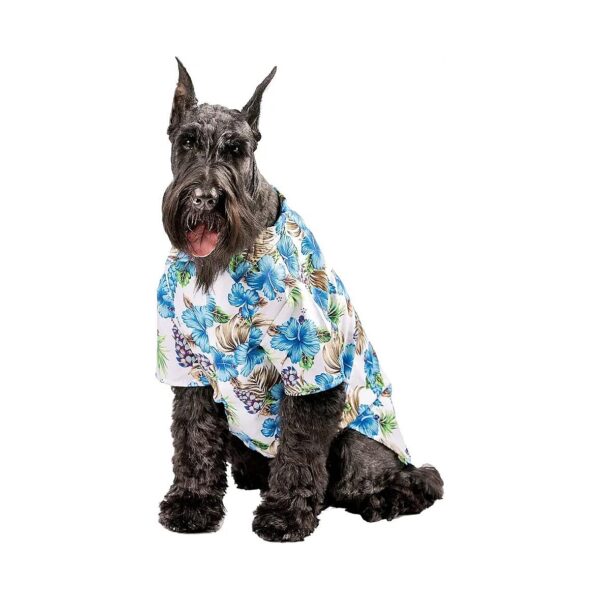 Unique Large Dog Shirt with Hibiscus Pattern for Summer Beach and Pool Parties