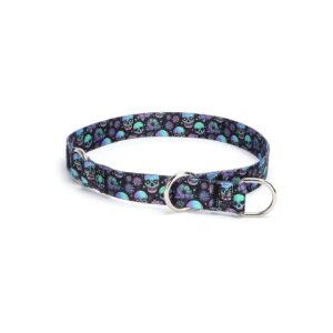 Unique Martingale Dog Collar with Flower Patterns and No Pull Training for Safe Guiding