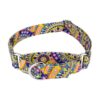 Unique Medium Size Dog Collar Featuring Yellow Boho Mandal Pattern and Martingale Design