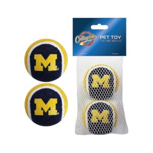 Unique Michigan Wolverines Tennis Ball Set with Team Logo for Cats and Small Dogs