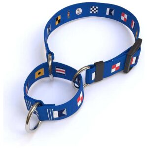 Unique Nautical Pattern Polyester Martingale Dog Collar Size Small 14 Long