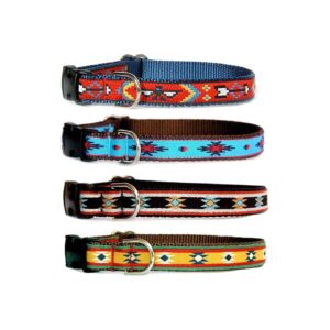 Unique Navajo Black Dog Collar Made in USA with High Quality Nylon