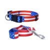 Unique Patriotic Dog Collar and Leash Set with USA Flag Design for Medium Dogs