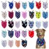 Unique Paw Print Dog Bandanas for Small Medium Pets Reversible and Adjustable Scarves