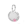 Unique Personalized Laser Engraved Zinc Pet ID Tag in Pink for Pet Collars and Key Chains