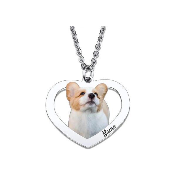 Unique Pet Memorial Gift Personalized Keychain Necklace Photo Portrait