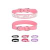 Unique Pink Bling Dog Collar with Leather and Suede Combination for Small Dogs