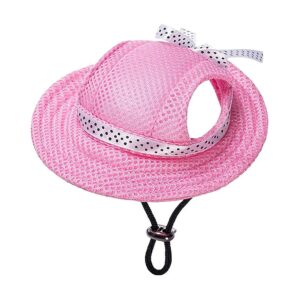 Unique Pink Dog Hat with Ear Holes for Small and Extra Small Dogs