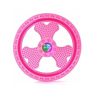 Unique Pink LED Flashing Dog Flying Disc Toy for Evening Play