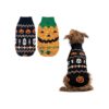 Unique Pumpkin Patterned Pet Halloween Sweaters for Cats and Small Dogs Holiday Theme