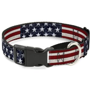 Unique Rustic Stars and Stripes Martingale Collar for Medium-Sized Dogs