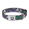 Unique Seatbelt Buckle Dog Collar with DC Comics Joker Face Logo and Velcro Closure