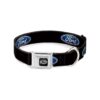 Unique Seatbelt Buckle Dog Collar with Ford Oval Logo Repeat Pattern