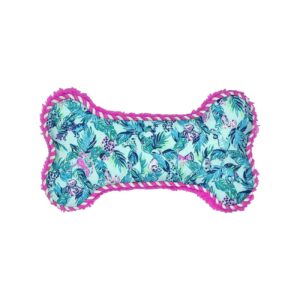 Unique and Attractive Pink and Blue Canvas Dog Toy with Squeaker and Cotton Stuffing