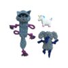 Unstuffed Dog Toy Set with Squeakers for Small to Medium Breeds