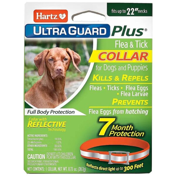 Up to 22 Inch Neck Flea and Tick Protection Collar for Dogs and Puppies