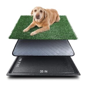 Upgrade Dog Grass Pad with Tray for Washable Pet Training Pads