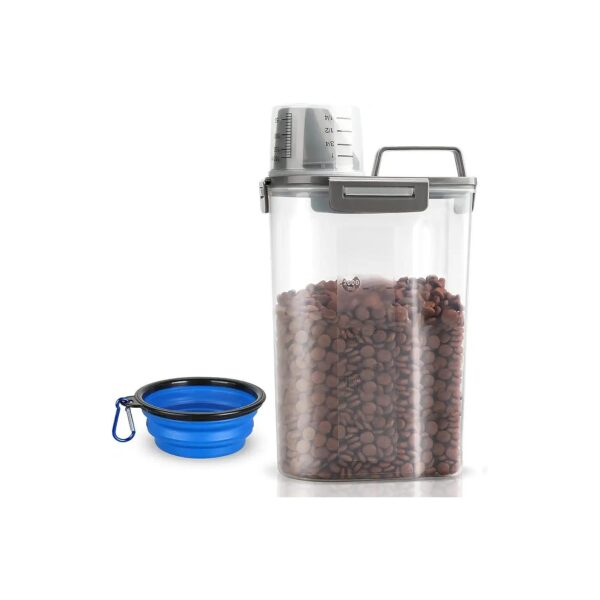 Upgraded Pet Food Dispenser with Pour Spout and Measuring Cup for Easy Feeding