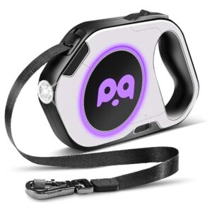 Upgraded Retractable Dog Leash with LED Light, One-Hand Brake, and Tangle-Free Design