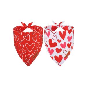 Valentine Day Dog Fashion Red Pink Heart Bandanas for Large Extra Large Dogs