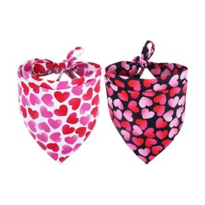 Valentine's Day Dog Accessories with Reversible Bandanas and Triangle Bibs