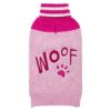 Valentine's Day Dog Sweater with WOOF Embroidery for Small Breeds Comfortable Knitwear