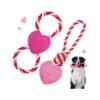 Valentine's Day Interactive Dog Toys for Tug of War and Teeth Cleaning