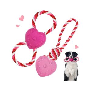 Valentine's Day Interactive Dog Toys for Tug of War and Teeth Cleaning