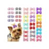 Valentine's Day Pet Accessories - 36 Pieces Dog Hair Bows with Rhinestones and Pearls