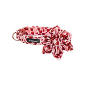 Valentine's Day Sweet Heart Dog Collar with Flowers for Small Medium Large XL Puppies