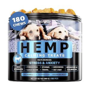 Valerian Root and Hemp Oil Dog Calming Chews - Natural Stress Relief for Dogs of All Ages