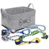 Variety of Textures and Shapes Dog Chew Toys for Large Breed Dogs with Storage Bin