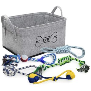 Variety of Textures and Shapes Dog Chew Toys for Large Breed Dogs with Storage Bin