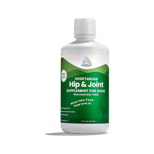 Vegetarian Glucosamine Liquid Supplement for Dog Joint Pain Relief 32 oz