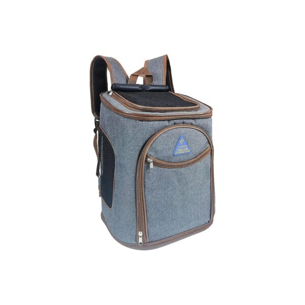 Ventilated Collapsible Backpack for Small Medium Pets with Plush Bedding and Easy Straps