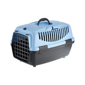 Ventilated Dark Blue Light Grey Dog Carrier with Optimal Air Circulation