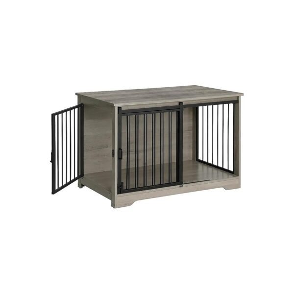 Versatile Dog Furniture with Crate, Side Table, and Sliding Door for Small to Medium Dogs