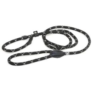 Versatile Leather Leash Suitable for Collars and Harnesses with Reflective Stitching