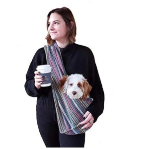 Versatile Organic Cotton Sling Carrier for Dogs and Cats Bohemian Multi-Color