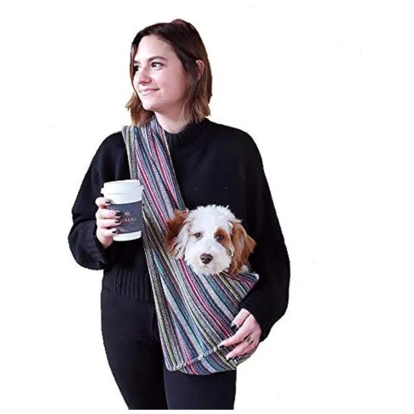 Versatile Organic Cotton Sling Carrier for Dogs and Cats Bohemian Multi-Color