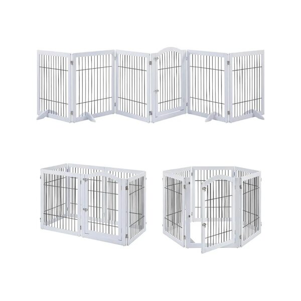 Versatile Pet Gate and Playpen with Lockable Door for Dogs, Cats, and Rabbits