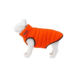 Versatile Reversible Dog Coat Puffer Vest Orange Navy Size S35