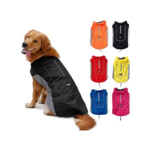 Versatile Waterproof Dog Coat for Large Breeds with Fleece Lining and Magic Tape