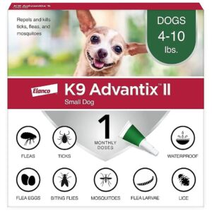 Vet-Recommended Flea, Tick, Mosquito Prevention for Small Dogs 4-10 lbs 1-Month Supply