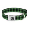 Vibrant Buffalo Plaid Dog Collar with Seatbelt Buckle and Durable Steel