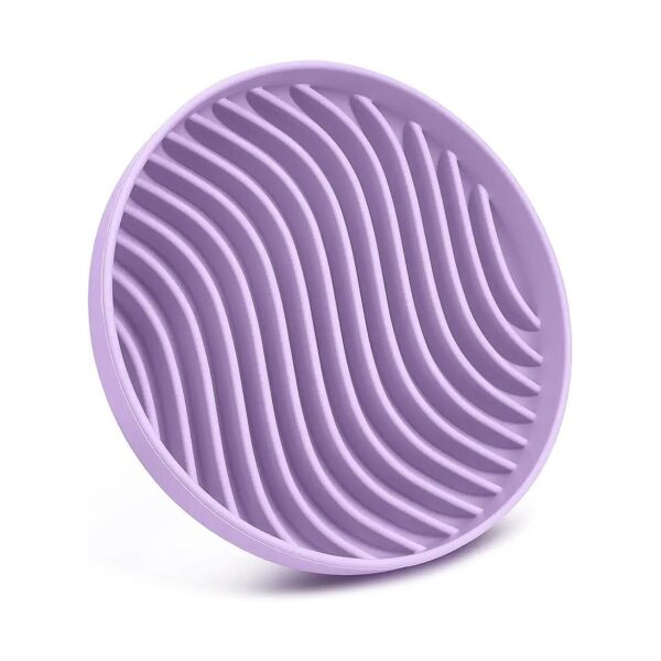 Vibrant Purple Silicone Slow Feeder Dog Bowls with Suction Cups for Modern Pet Feeding