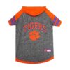 Vibrant Team Colors Hoodie for Small Breed Dogs with Clemson Tigers Screen Print and Logo