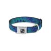 Vibrant Tie Dye Dog Collar with Adjustable 9-15 Inch Neck and Authentic Seatbelt Buckle