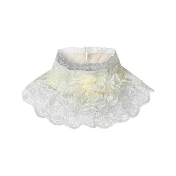 Vintage Inspired Lace High Neck Ruffled Detachable Collar